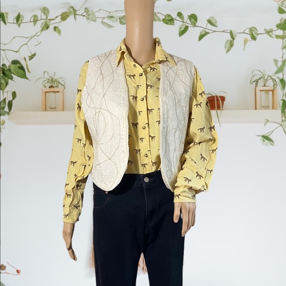 Vintage Handmade Cream Vest - Picture 2 of 15